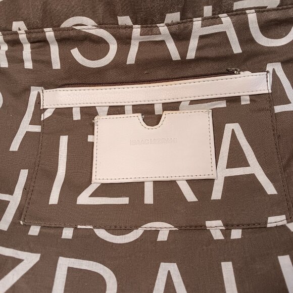 Isaac Mizrahi canvas & faux leather extra large shoulder tote bag purse - Picture 7 of 16